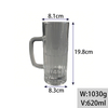 Taza de cerveza clásica con taza de vidrio con patrón de gran capacidad de 620 ml